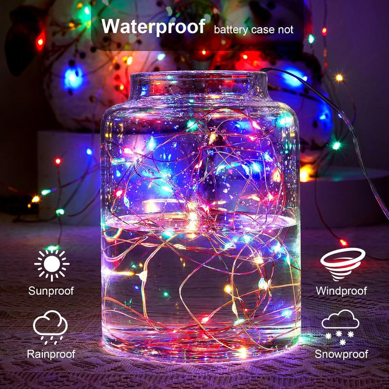 Ariceleo Upgraded LED Fairy Lights, 4 Pack 16ft Multi Color