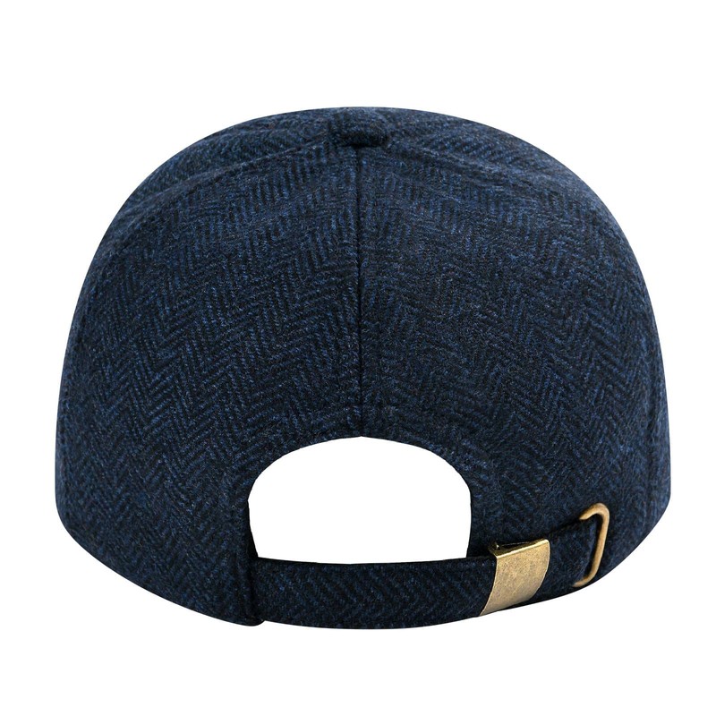 BOTVELA Gorra de béisbol de lana para hombre, ajustable, sin