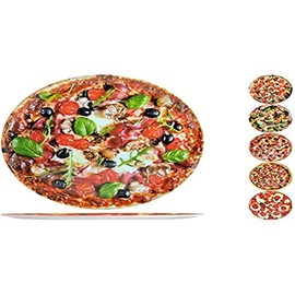 Home Set of 6 Different Food Pizza Triangle – 22 x 22 cm Melamine