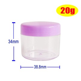 Wopanxye 20pcs 20ml Travel Jars, 20g Small Cosmetic Sample Container, Plastic Empty Round Pot Screw Cap Lid, Tiny 20 gram Bottle for Makeup Eye Shadow, Nails, Powder, Lip Gloss Balm, 20 Spatulas