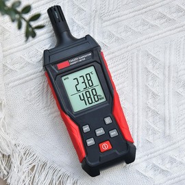 Temperature Humidity Meter, Digital High Precision Thermometer Hygrometer Monitor with Relative Humidity, Ambient, Wet Globe and Dew Point Temperature, Min