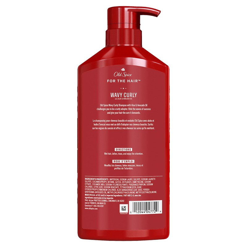 Old Spice Wavy Curly Shampoo with Aloe & Avocado Oil,