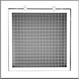 HVAC Premium 14'' x 14'' Cube Core Eggcrate Return Air Filter Grille for 1'' Filter - Aluminum - White [Outer Dimensions: 15.75 X 15.75]