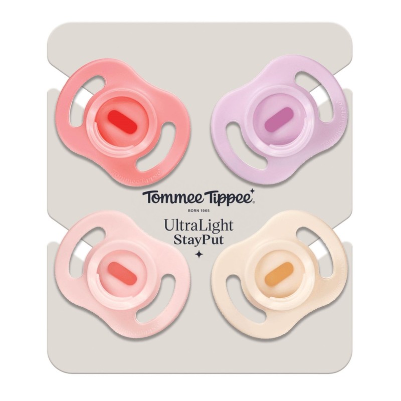 Tommee Tippee Ultra-Light StayPut Pacifier, One-Piece Silicone Design, 0-6m, 4