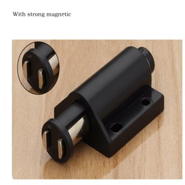 10set Black SBS Plastic Cabinet Single Magnetic Magnet Latch,for Push Latches Open Latch Door Drawer Touch Latch Cabinet,with Screws MT-008（D8-23）