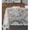 LinenZone Beautiful Oblong Lace Tablecloth with Elegant Scalloped Bottom for