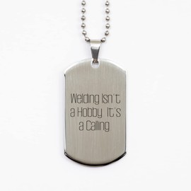 Mother's Day Unique Gifts for Welders, Inspirational Gifts from Friends, for Men, Welding Dog Tag Necklace