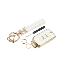 Motoforti Remote Keyless Key Fob Cover Kit for Mitsubishi, 3 Button White Long-lasting
