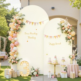 Ivory Arch Backdrop Cover Set of 2 Arch Cover 7.2 and 6ft Wedding Arch Cover Stretchy Backdrop Bridal Baby Shower Birthday Party Ivory Arch Covers Spandex