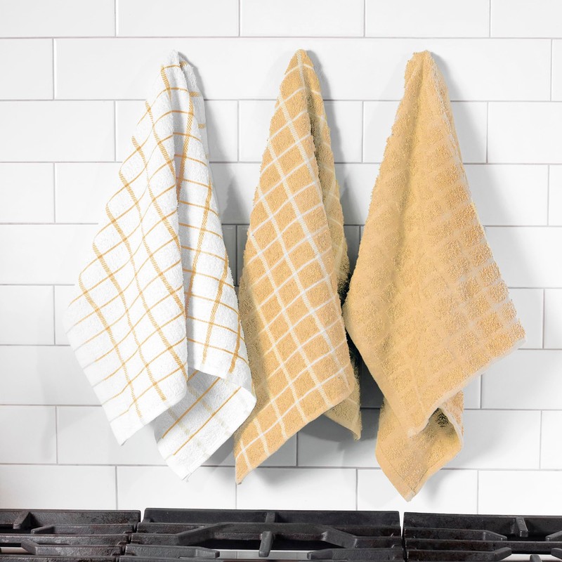Ritz Premium 100% Cotton Terry Check Kitchen Dish Towels -
