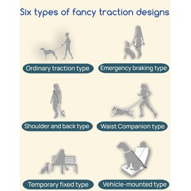 JingJoul Dog Leash, Hands Free - 6-in-1 Reflective Bungee Leash Design for Large & Medium Dogs, Adjustable Nylon Belt for Running, Hiking & Daily Walks (Black)