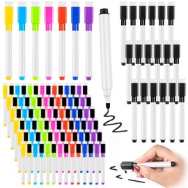 XGHSHW 102 Pcs Magnetic Dry Erase Markers, Dry Erase Markers Fine Tip with Eraser Cap, White Board Markers Dry Erase for Whiteboard, Dry-Erase Boards, School, Office and Home (8 Colors)