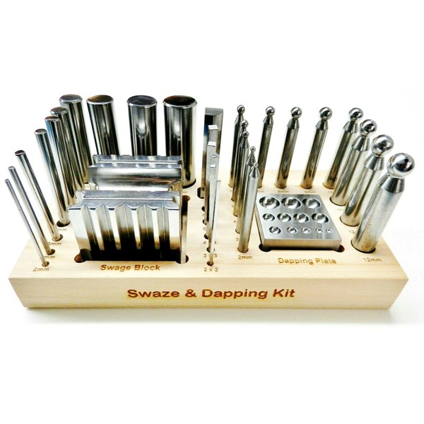 30 Piece Dapping Punch and Swage Block Forming Block Set