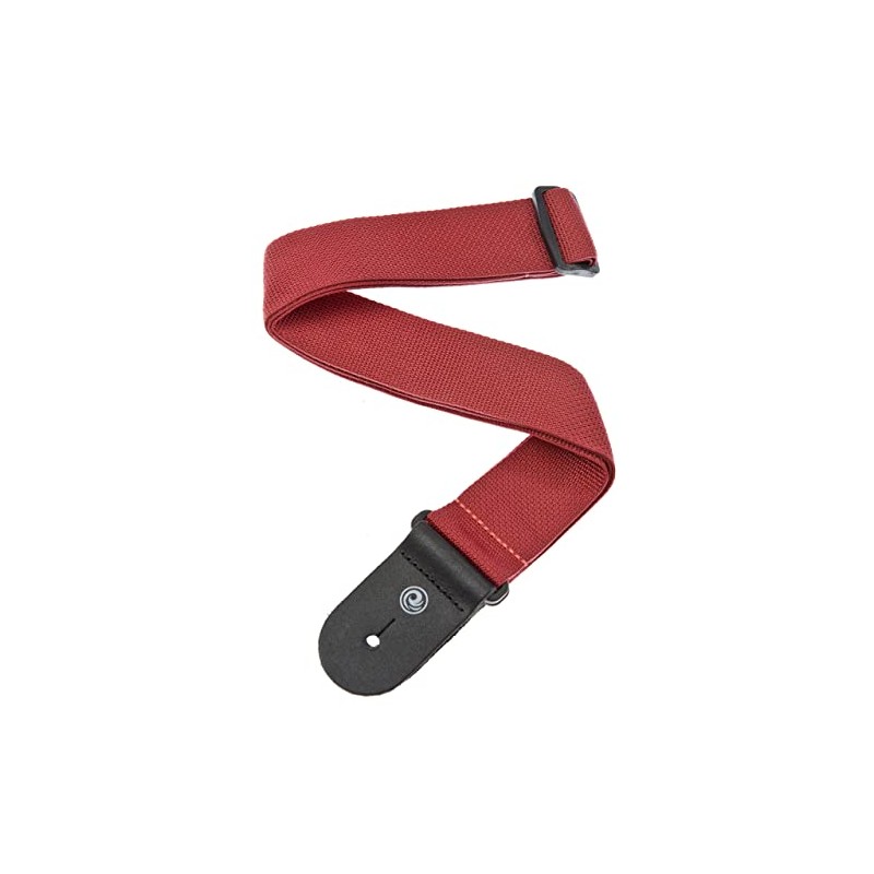 2 in. Polypropelyne Straps with Leather Ends, Red