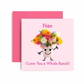 Huxters Birthday Cards for Women – I Love You a Bunch Nan Happy Birthday Card for Birthday, Mother’s Day – Nan Birthday Card with Lovely Green Envelope – Funny Birthday Card (Nan)