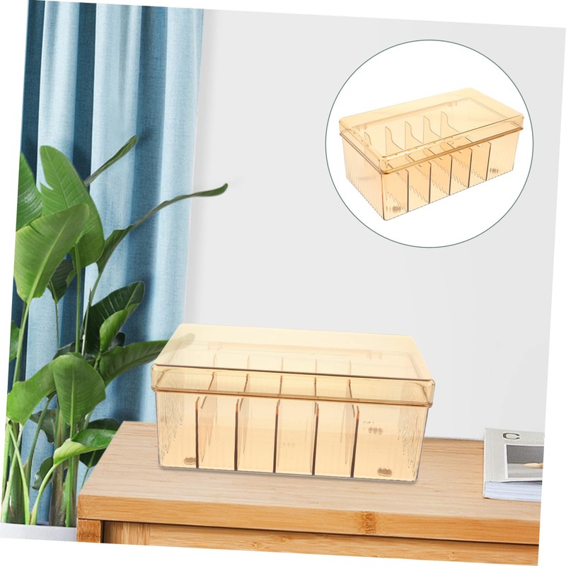 TEHAUX Cable Management Box Multi Functional Cord Organizer with Transparent