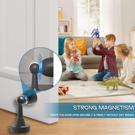 Door Stoppers for Wall, Magnetic Door Stop 2 Packs, Stainless Steel Door Holder, Heavy-duty Doorstop for Floor Mounting (Black - 2 Packs)