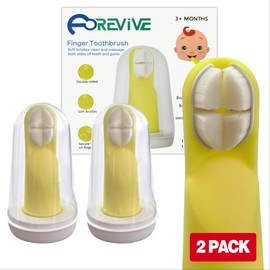 FOREVIVE Finger Toothbrush for Toddlers 1-3,Finger Toddler Toothbrush Age 2-4,Newborns Silicone Toothbrush,Soft Infant Oral Cleaner with Travel Storage Case, 2 Pcs