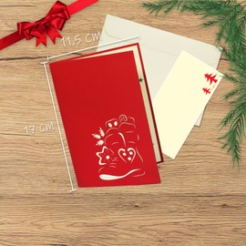 LIN17249 Pop Up 3D Christmas Cards, Christmas Fireplace, N439