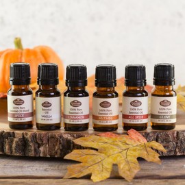 Fabulous Frannie 100% Pure Essential Oil Fall Set - Allspice, Cinnamon, Clove, Nutmeg, Vanilla and Spice Blend .33 Ounce (Pack of 6)