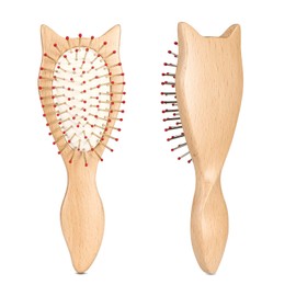 BRUSHZOO Mini Hair Brush, Detangling Brush for Detangling & Massaging, Hair Brush for Women Men Kid with Metal Bristles, Small Travel HairBrush for Wet Dry All Hair Types