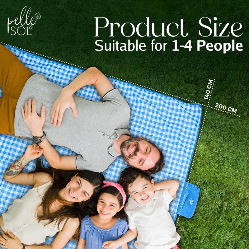 Pelle & Sol Picnic Blanket, Foldable Outdoor Beach Blanket, Waterproof,