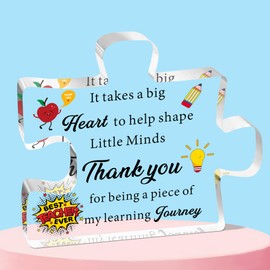 QMVMV Teacher Gifts for Women Men, Puzzle-Shaped Acrylic Plaque Teachers Gifts, Gifts for Teacher Male Gift Female Plaque Gift for Teachers Day from Student