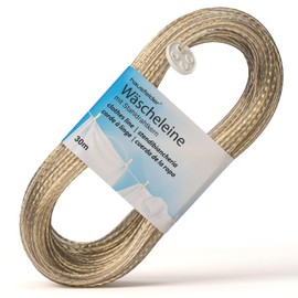 Hausfelder Clothesline 30 Metres with Steel Core, Tear-Resistant, Heavy Duty, for Garden, Balcony, Camping, Basement, Washing Line for Outdoor and Indoor Use (30)