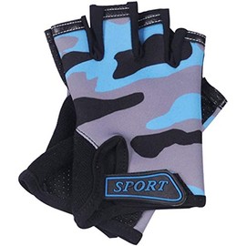 BXT Girls Boys Half Finger Cycling Gloves Sports Gym Gloves Racing Mitts Non-Slip Gel Breathable Fingerless Children's Gloves for Mountain Road Bicycle