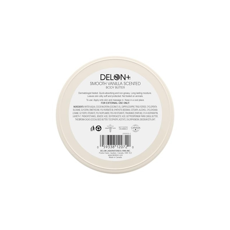 DELON Intense Moisturizing Smooth Vanilla Body Butter 6.9 Oz