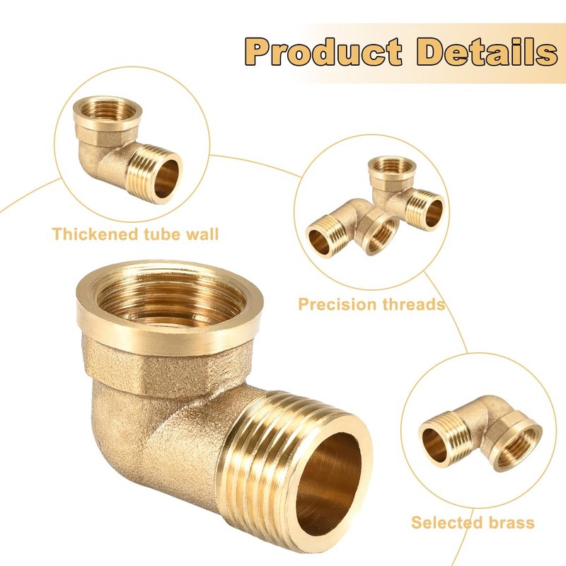 Pack of 2 Brass Elbow 1 Inch Female Thread /