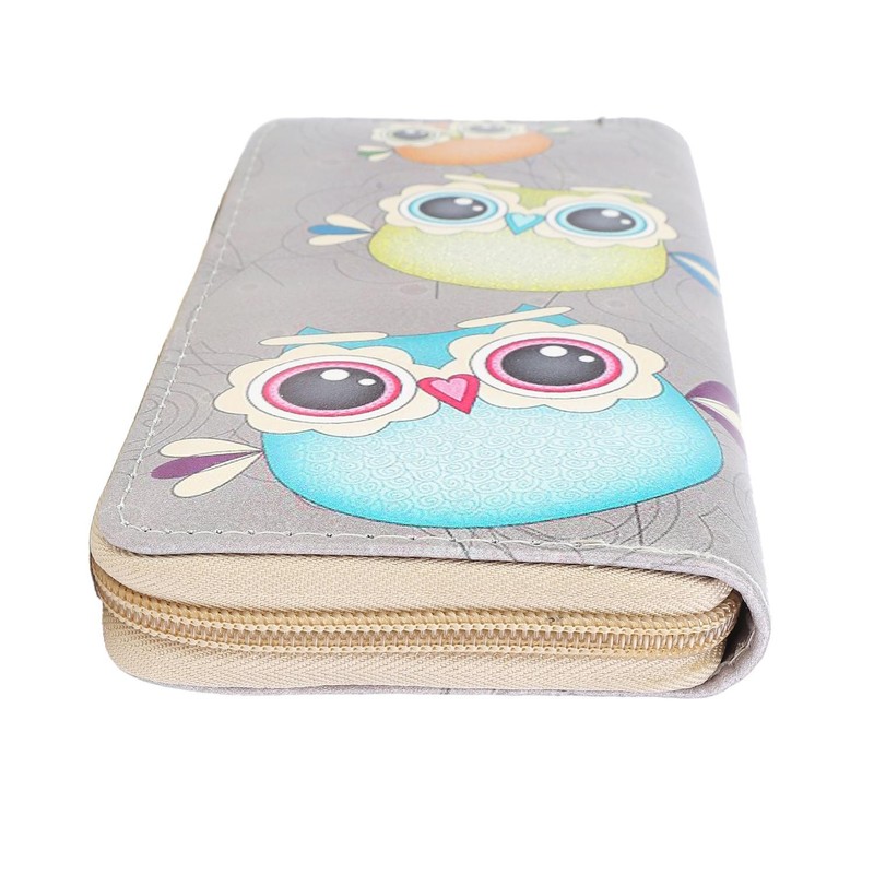 DonDon Women's Owl Purse Grey