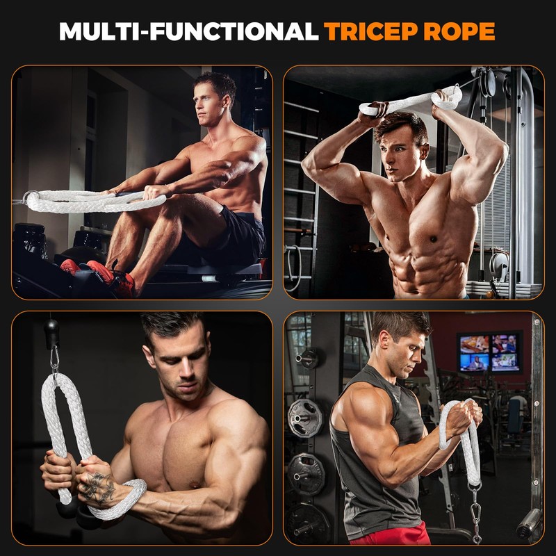 SYCYKA Tricep Rope - Tricep Rope Pull Down Cable Attachments