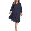 Jessica Howard Women's Plus Size Long Sleeve Tiered Maxi Dress