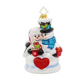 Christopher Radko Hand-Crafted European Glass Christmas Tree Decorative Ornament, Winter Lovebirds