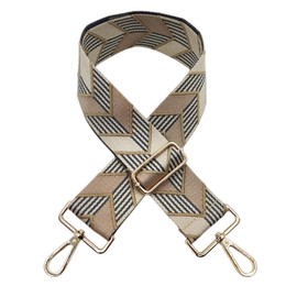 5 cm Bag Straps Wide Bag Straps for Changing, Adjustable Shoulder Strap for Bag with Golden Carabiner Shoulder Strap, Shoulder Strap for Women Handbags Crossbody DIY Accessories (Khaki)