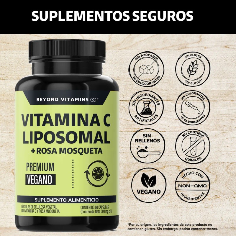Vitamina C Liposomal 300 Mg Premium Con Rosa Mosqueta -