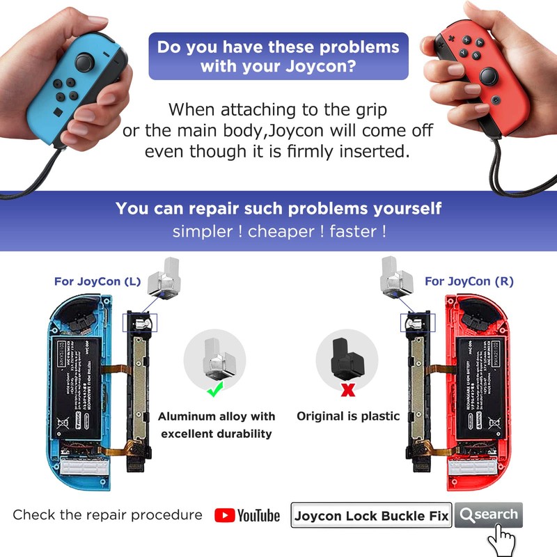 GeeRic 34 PCS Joycon Joystick Replacement, Joycon Repair Kit Compatible