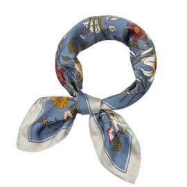 JN&LULU - Bufanda de seda para mujer, diseño de moda, grande, cuadrado, satinado, 27 x 27 pulgadas, Lirio, 27.5*27.5inch