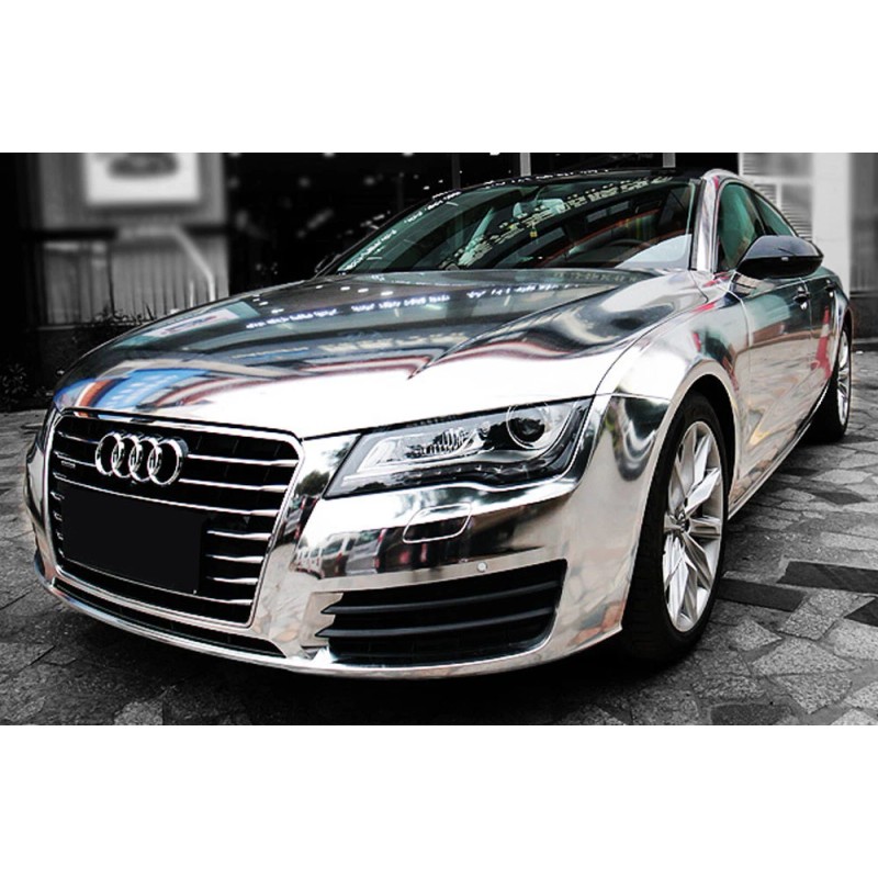AUTOGOODY 48" x 60" Silver Chrome Mirror Vinyl Film Wrap