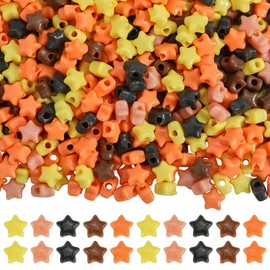 LEGENTLISUR 1200Pcs Star Pony Beads Bulk 5 Styles Acrylic Mixed Large Hole Kandi Beads for Bracelets Necklaces Hair Braids DIY Jewelry Making