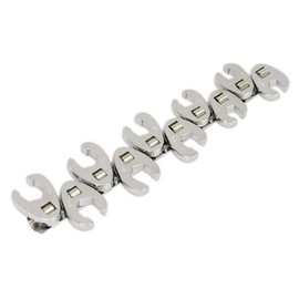 Sealey S0845 Crow's Metric Flare Nut Foot Wrench Set, 3/8" Square Drive, Silver, Pack of 10