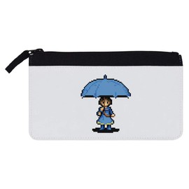 'Girl Under Umbrella Pixel Art' Pencil Case (PC00048598)