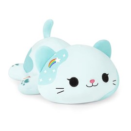 shownicer Plush Toy Cat Cuddly Toy Kawaii Cat Plush Cushion Toy Kitten Plush Throw Pillow Gift for Children Girls 3+ Years (Green, 30 cm)