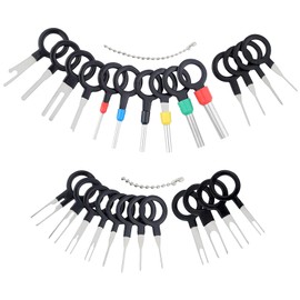 MplehDa Pin Tool Car Set, 26 Pieces Car Release Tool, Car Radio Release Tool, Car Cable Plug Removal Tool for Flat Round Plug Contacts