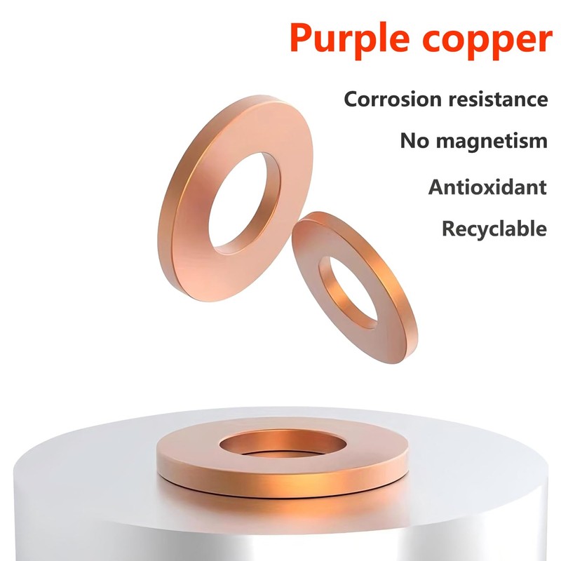 Qrity 20pcs Flat Washers Copper Flat Washers Gasket M6 Copper