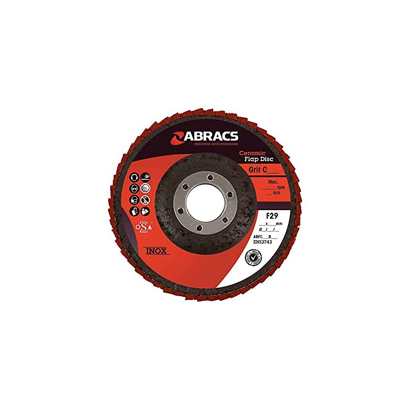 ABRACS ABFC125B080 Ceramic Flap Disc 125mm x 22mm x 80g