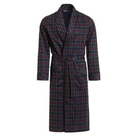 Revise Brais RE-502 Men's Dressing Gown Thin and Light, Blue - Red Checked