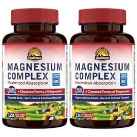 Vitalitown- Complejo de Magnesio, 240 Cápsulas, Glicinato de Magnesio, Malato, Taurato y Citrato, Formas Queladas, H                                  