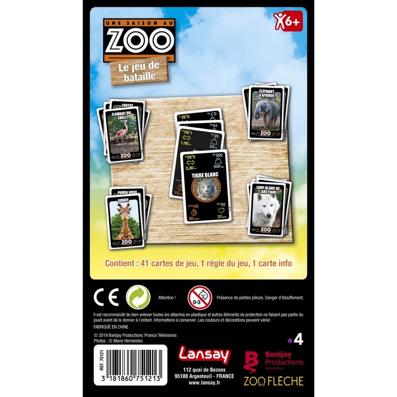 Lansay-Une Saison au Zoo-Card Game, 75121